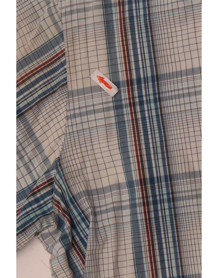 Koszula męska z krótkim rękawem Carhartt, duża, niebieska, bawełniana w kratę