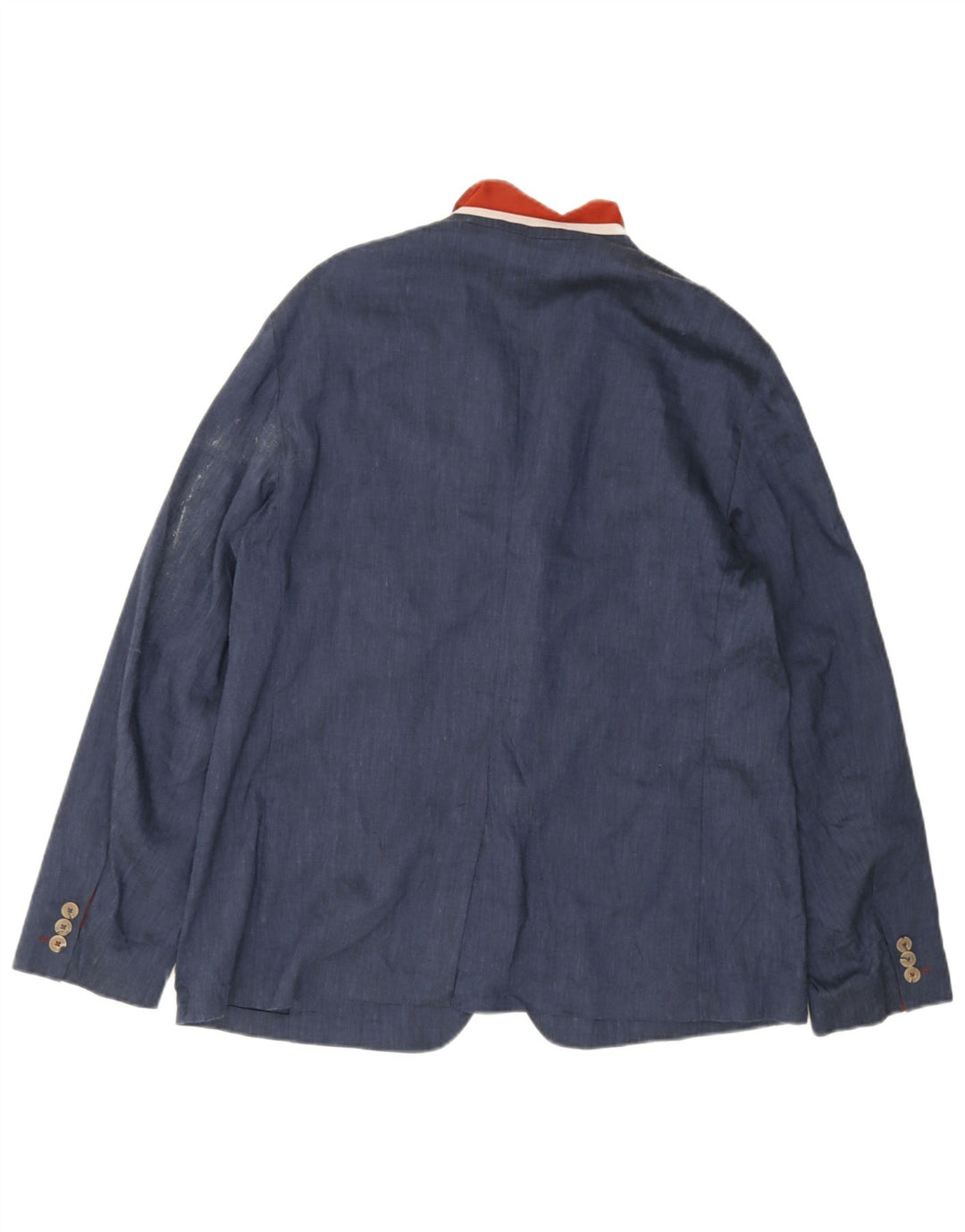 Męska marynarka zapinana na 3 guziki Ted Baker, rozmiar 6, 2XL, niebieska lniana