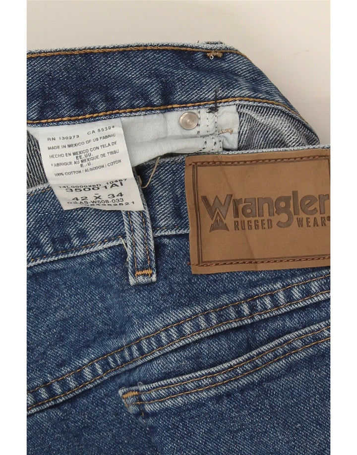 Męskie proste dżinsy Wrangler W42 W34 Niebieskie bawełniane