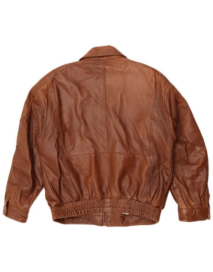 Męska kurtka skórzana Kartel UK 40 duża brązowa skóra