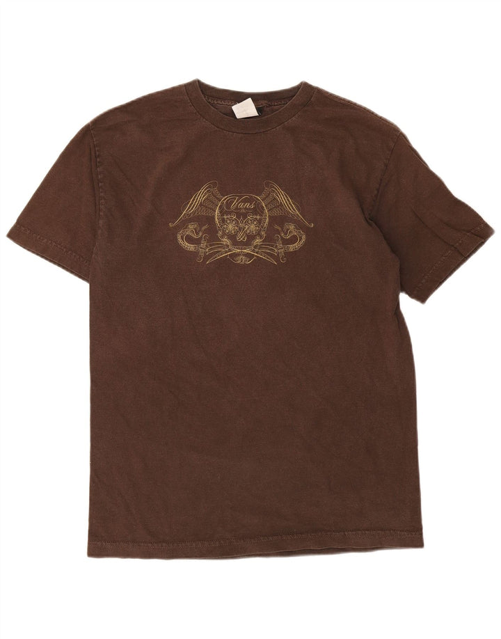 Męski T-shirt z grafiką Vans, mały, brązowy