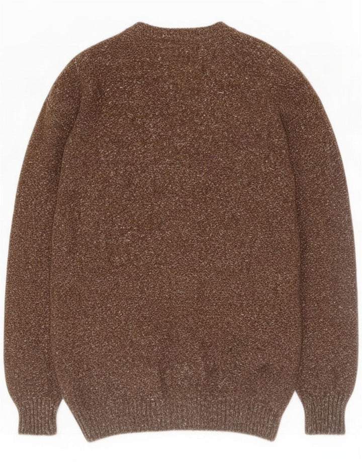 Męski sweter rozpinany James Dillon w kolorze średniego brązu, nakrapiany
