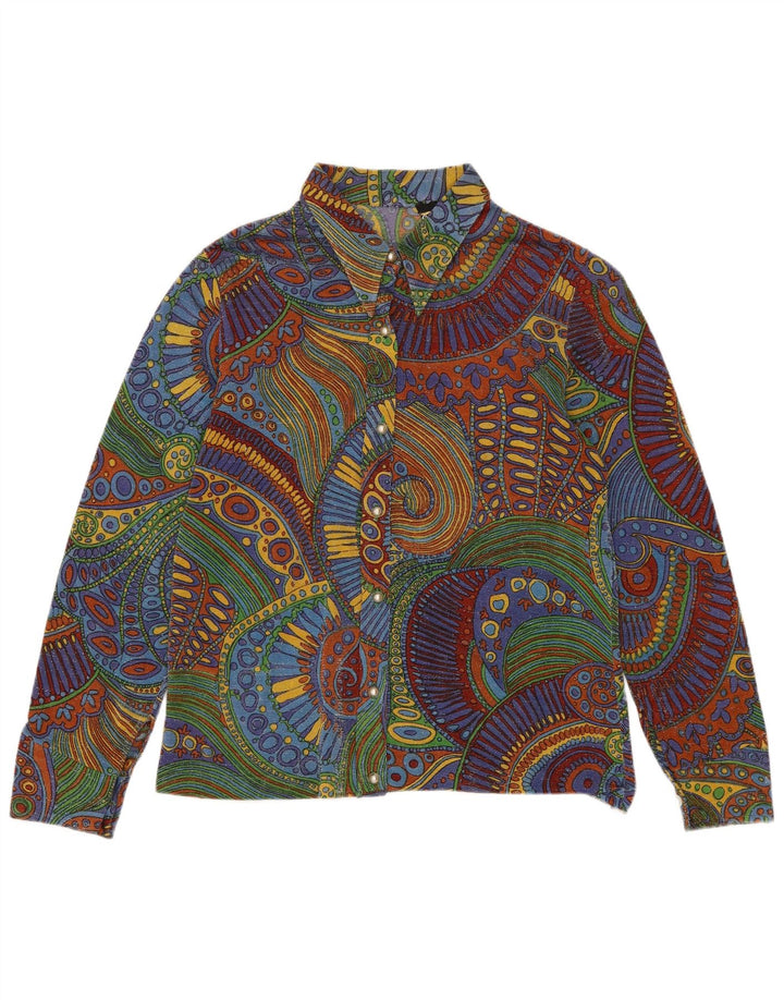 Damska bluzka koszulowa VINTAGE IT 50 XL wielokolorowa, geometryczna