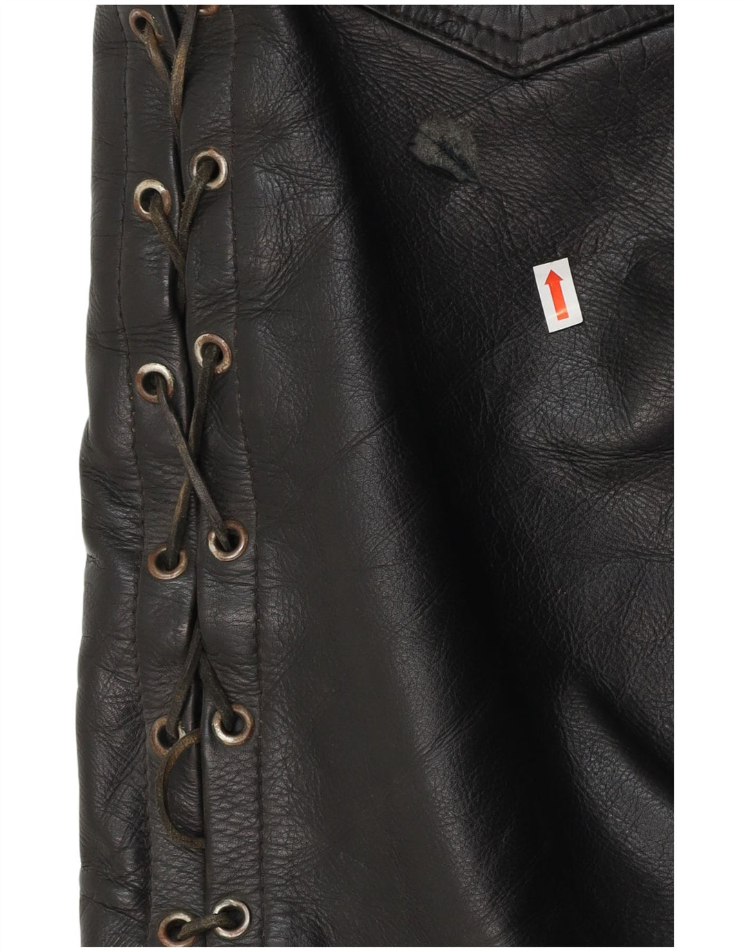 Proste skórzane spodnie męskie VINTAGE W30 L30 czarne