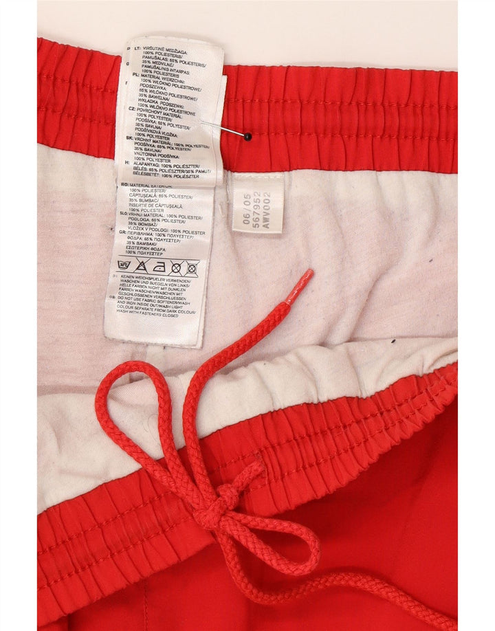 Męskie spodnie dresowe Adidas UK 44/46, duże, czerwone, poliestrowe
