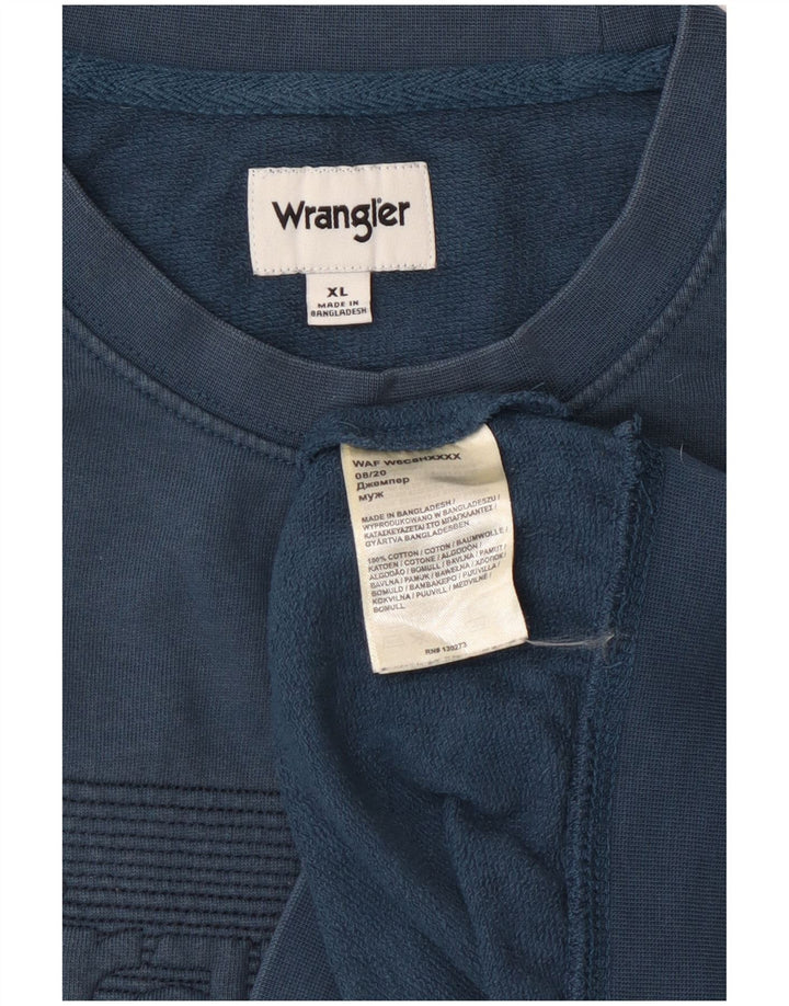 Męska bluza z grafiką WRANGLER XL, niebieska, bawełniana