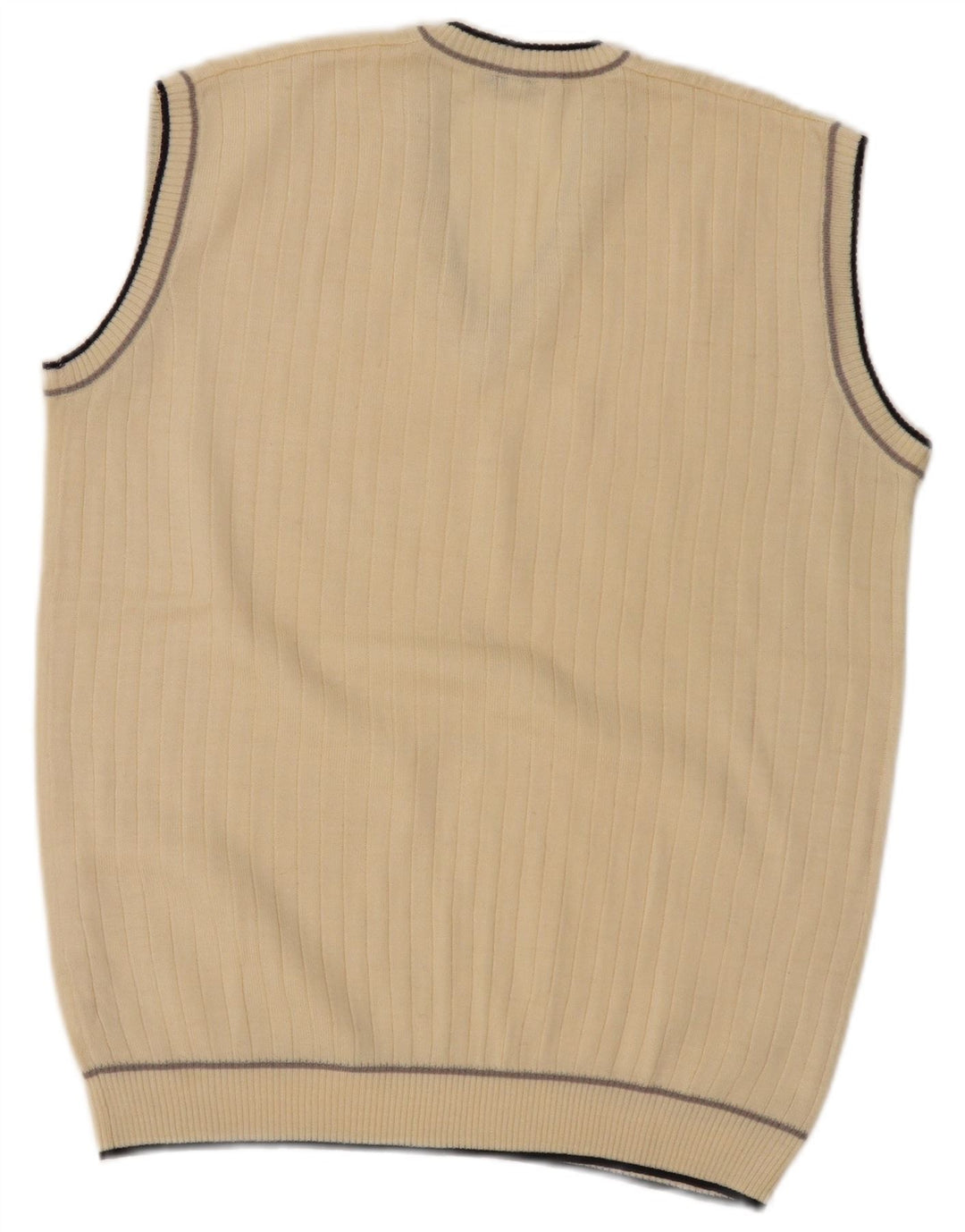 Tank top męski w stylu vintage IT 52, duży, beżowy, poliakryl