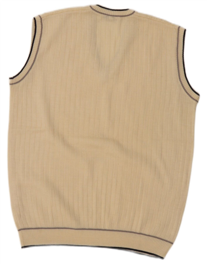 Tank top męski w stylu vintage IT 52, duży, beżowy, poliakryl