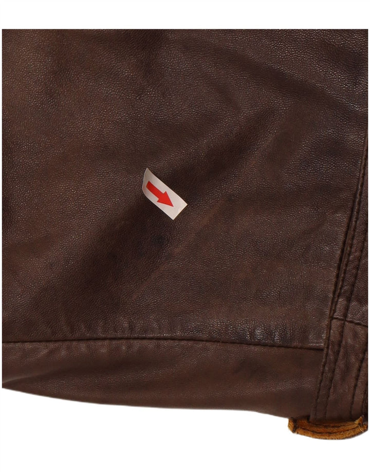 Damska kurtka wojskowa skórzana Jean Gabriel IT 48 XL brązowa