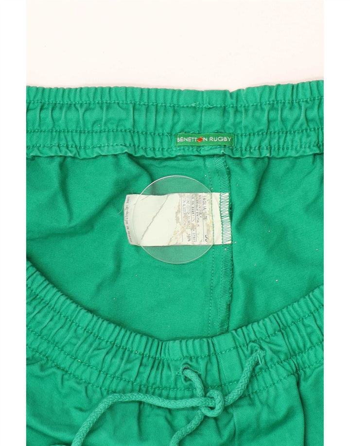 Męskie spodenki sportowe Benetton Graphic, średniej wielkości, zielone, bawełniane