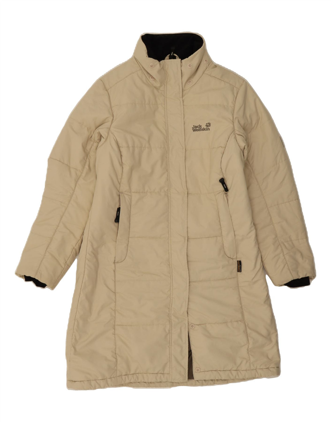 JACK WOLFSKIN Womens Padded Coat UK 12/14 Medium Beige Polyester Vintage Jack Wolfskin and Second-Hand Jack Wolfskin from Messina Hembry 