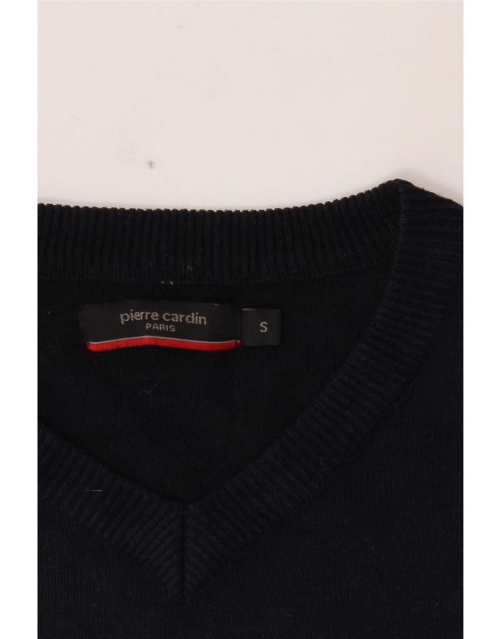 Męski sweter PIERRE CARDIN z dekoltem w kształcie litery V, mały, granatowy