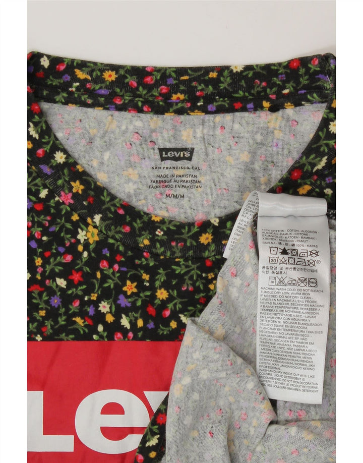 Damska koszulka z grafiką Levi's Top UK 14 Średnia wielokolorowa bawełniana w kwiaty