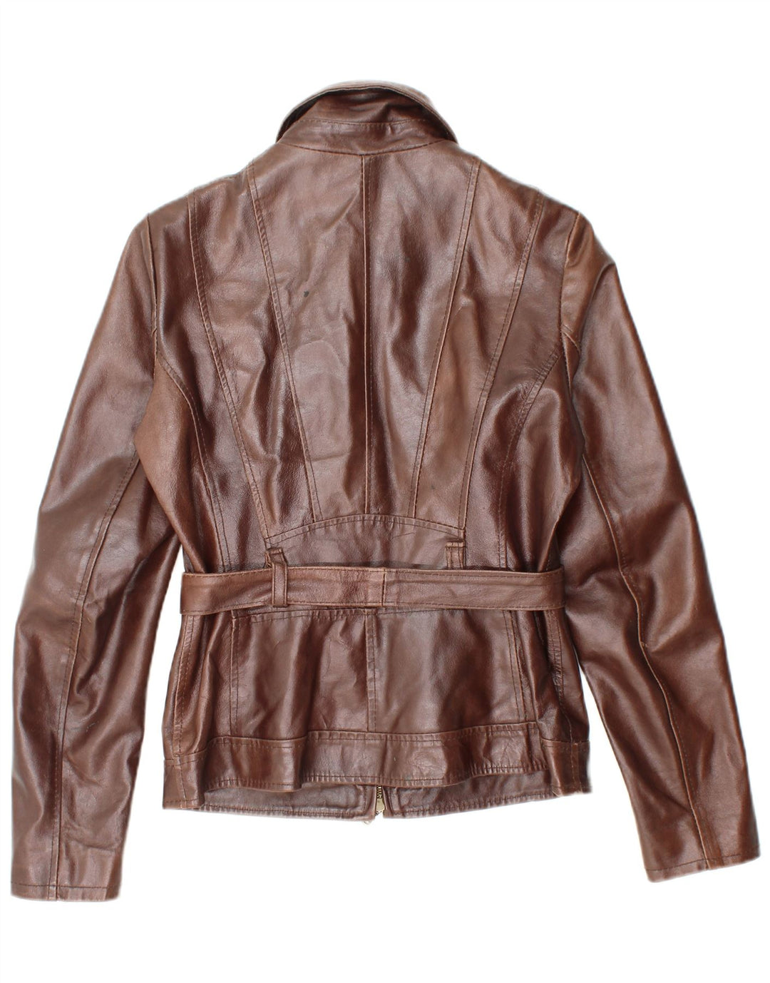 BATA AND MORE Womens Leather Jacket IT 46 Large Brown Leather