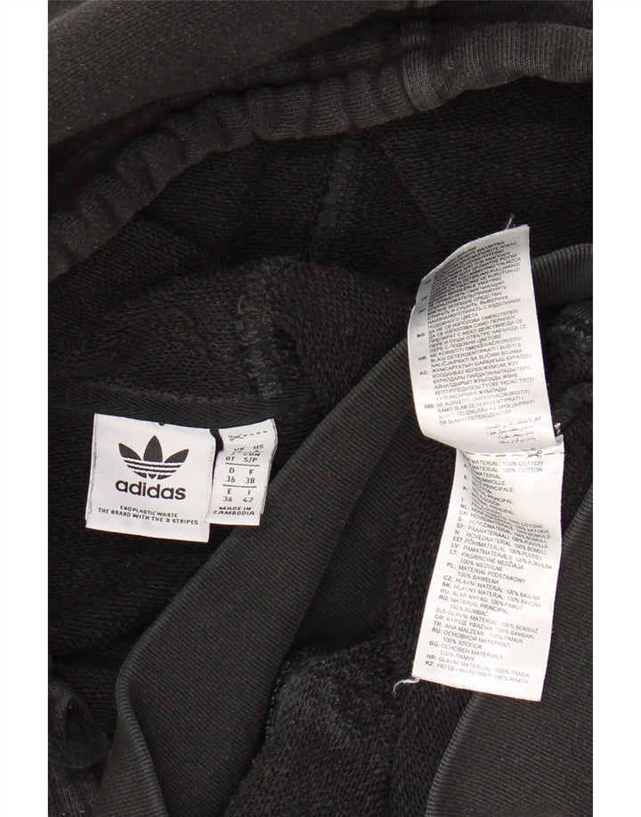 Damski sweter oversize z kapturem ADIDAS UK 10, mały, czarny, bawełniany