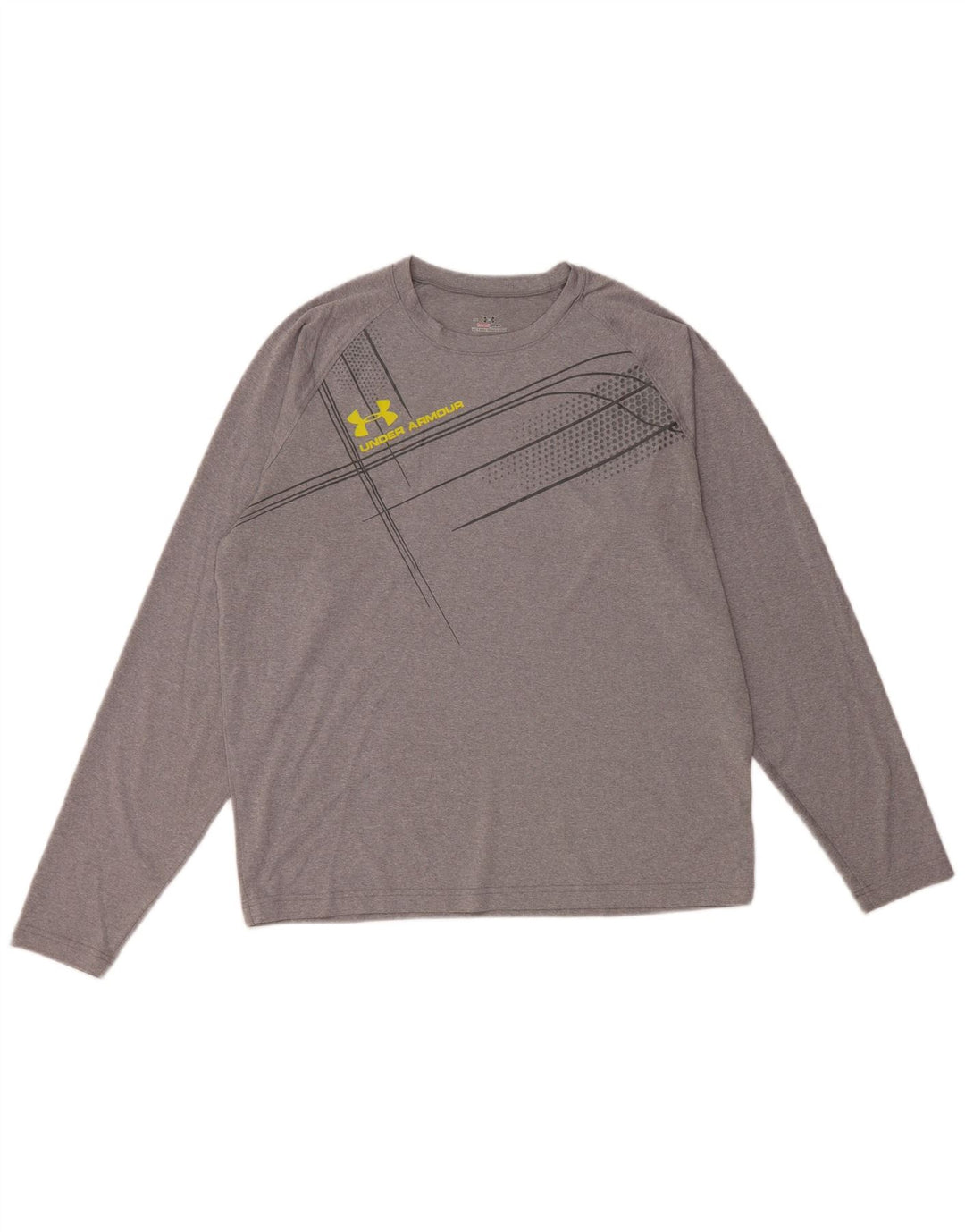 Męski top UNDER ARMOUR Heat Gear z grafiką, długim rękawem, duży, szary poliester