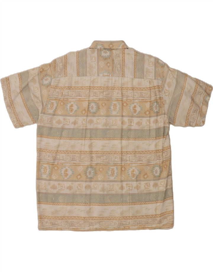 RUDNICK Mens Short Sleeve Shirt Large Beige Striped Vintage Rudnick and Second-Hand Rudnick from Messina Hembry 