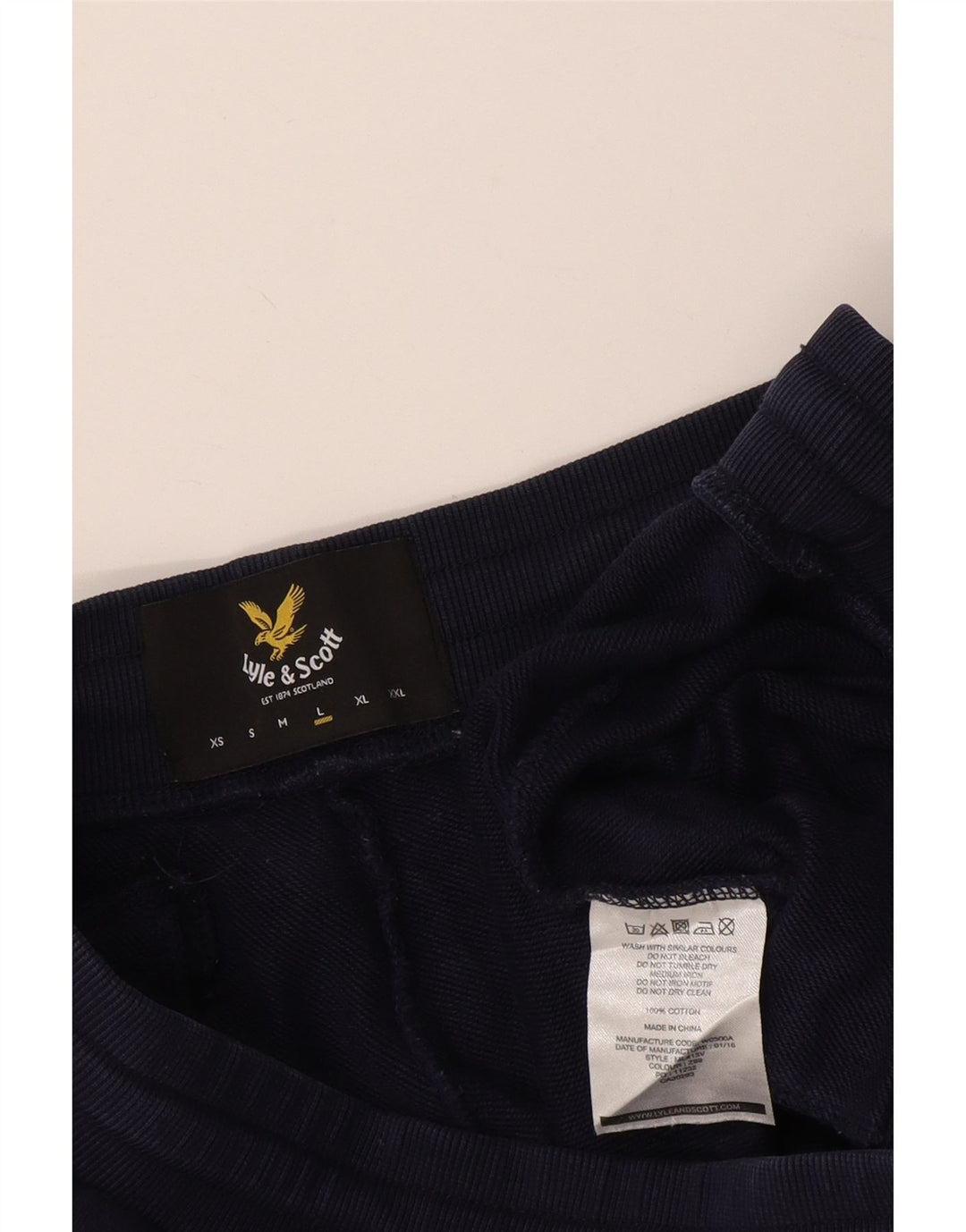 Męskie spodnie dresowe Lyle & Scott Joggers, duże, granatowe, bawełniane