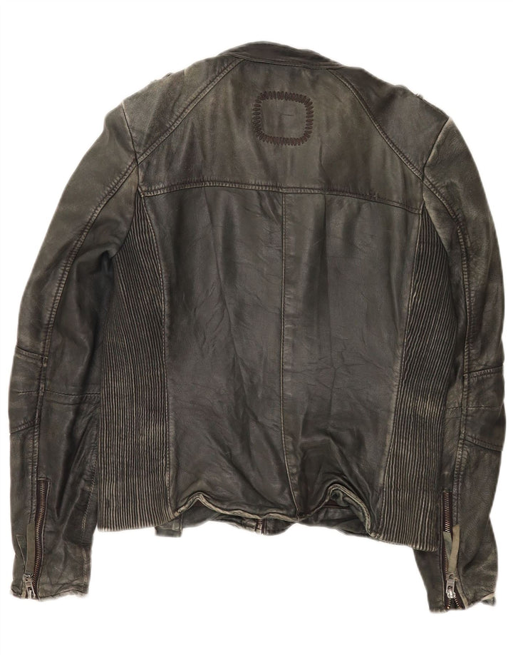 Damska skórzana kurtka racer Tigha UK 16, duża khaki