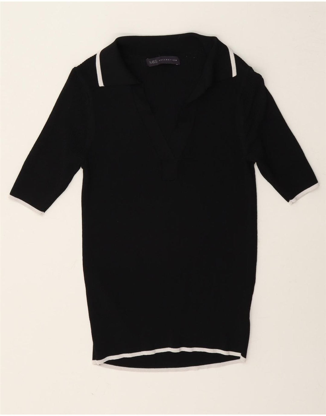 Damska koszulka polo Marks & Spencer UK 8 Small, czarna wiskoza