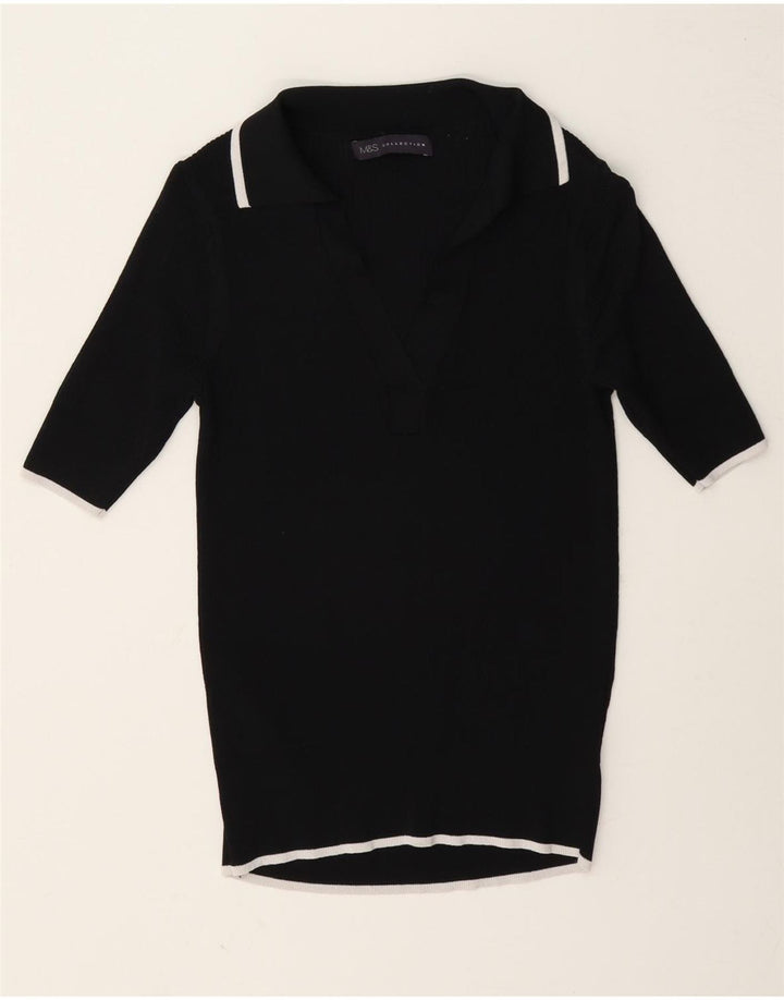 Damska koszulka polo Marks & Spencer UK 8 Small, czarna wiskoza