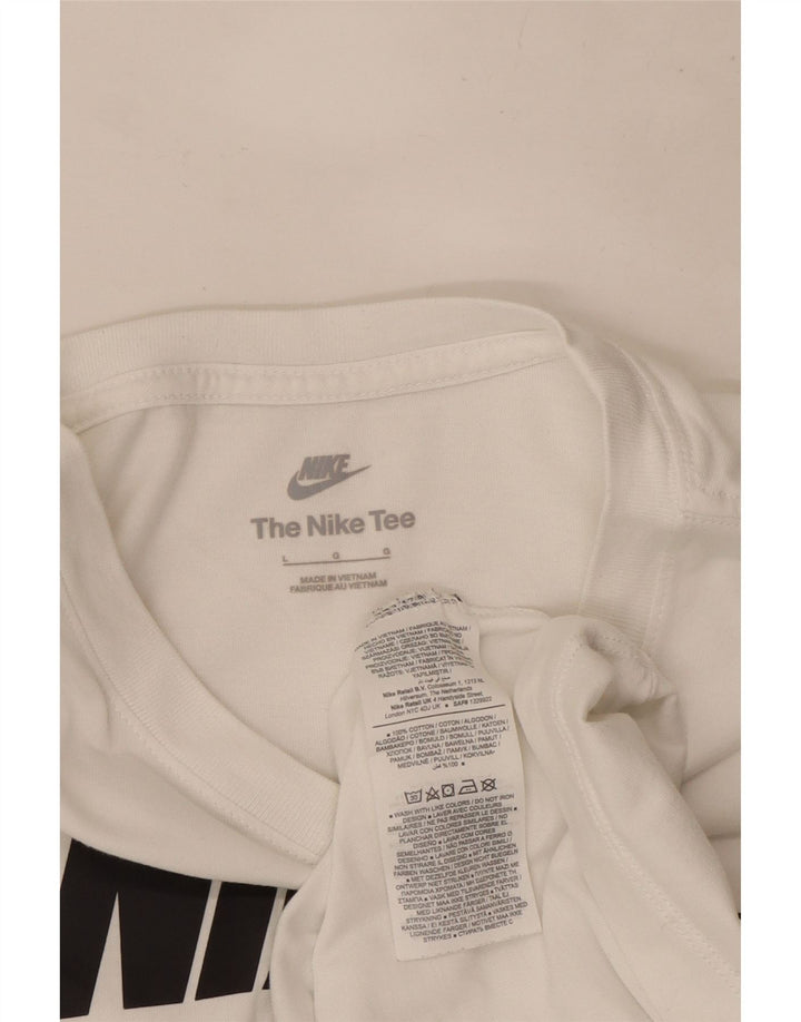 Męski T-shirt z grafiką Nike, duży, biały, bawełniany