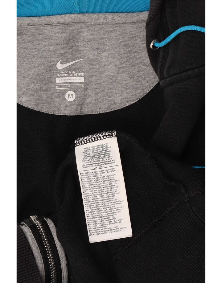 Męski sweter z kapturem i zamkiem błyskawicznym Nike, średni czarny, bawełniany