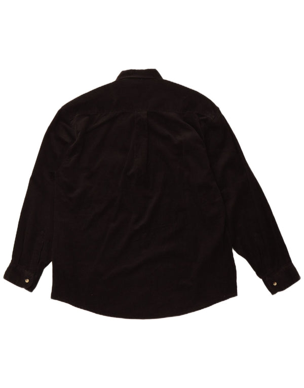 Koszula męska sztruksowa VINTAGE 2XL, czarna, bawełniana