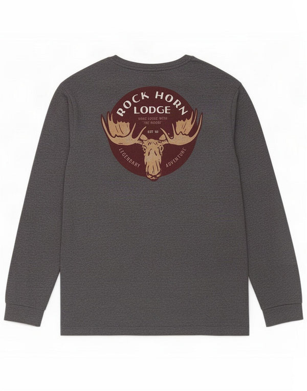 Izod Męski top graficzny ze słoną wodą, długim rękawem XL, szary, bawełniany
