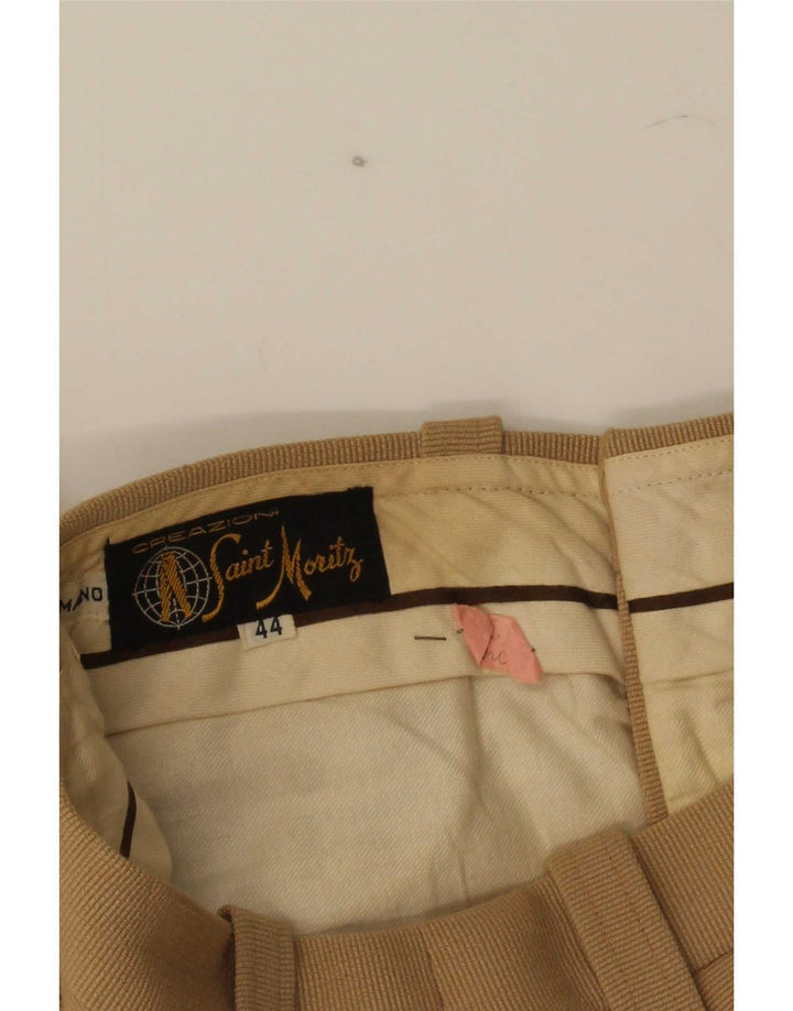 Damskie spodnie garniturowe Bootcut w stylu vintage IT 44 Medium W27 L27 Beżowe