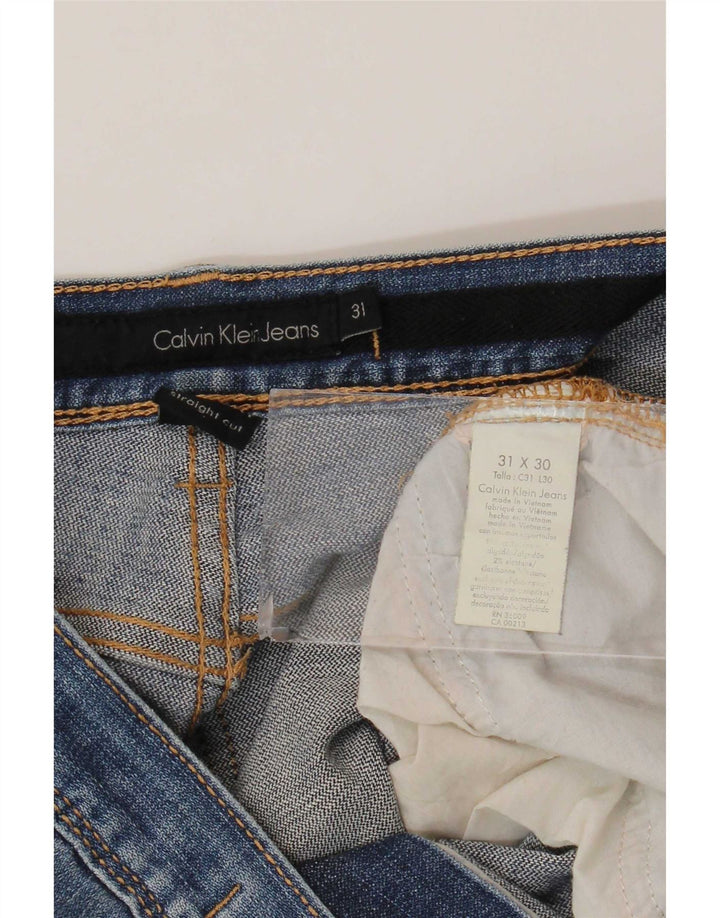 Męskie proste dżinsy Calvin Klein W31 L30 Niebieskie bawełniane
