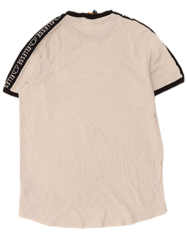 Męski T-shirt z grafiką Ellesse, duży, bawełniany, w kolorze złamanej bieli