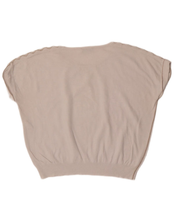 Damski sweter MINT VELVET z krótkim rękawem i dekoltem w łódkę UK 16, duży biały