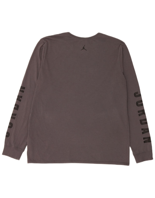 Męski top Jordan Dri Fit Graphic z długim rękawem XL, szary, bawełniany
