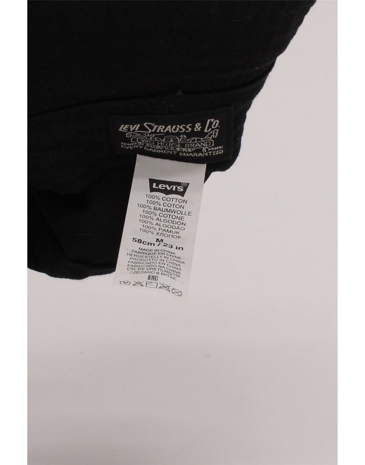 Levi Strauss & Co Męski kapelusz typu Bucket z grafiką, średniej wielkości, czarny, bawełniany w paski