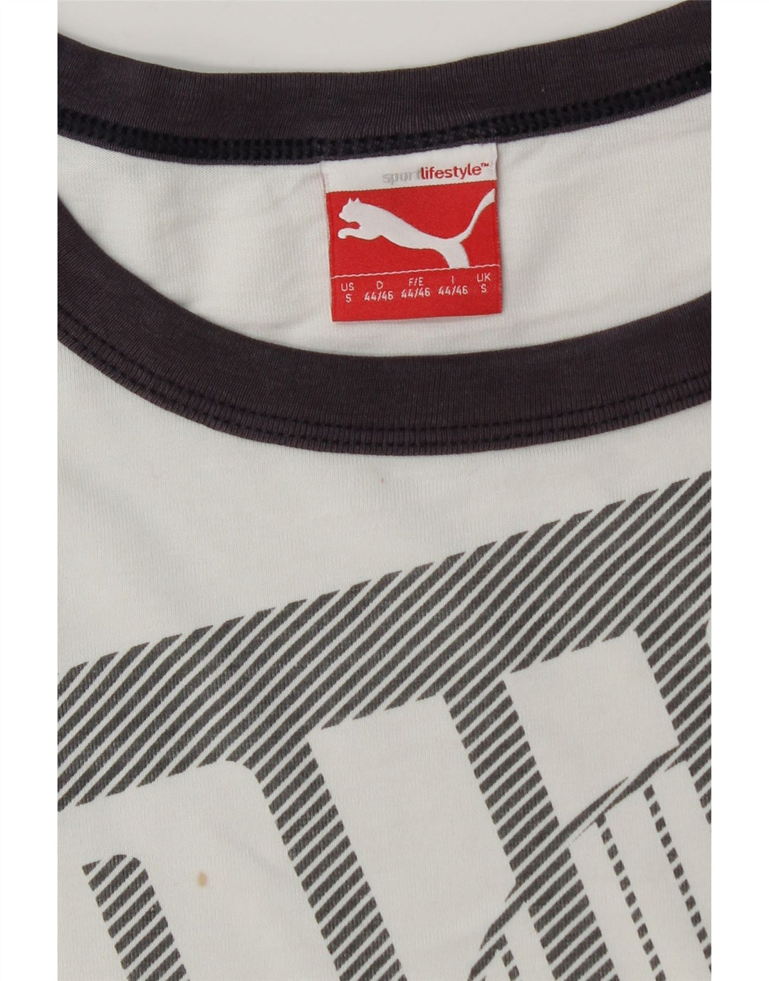 Męski T-shirt Puma z grafiką, mały, biały, z blokami kolorów