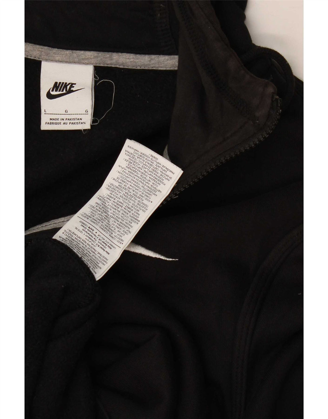Męski sweter z kapturem i zamkiem błyskawicznym Nike, duży, czarny, bawełniany