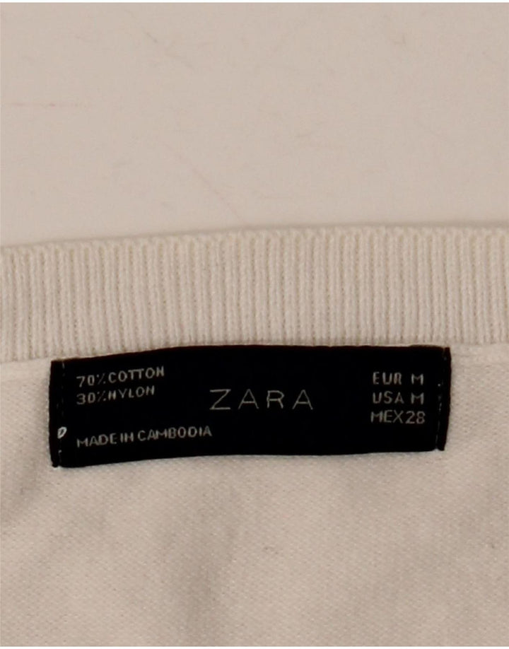 Bezrękawnik damski Zara UK 12, średni, biały, bawełniany