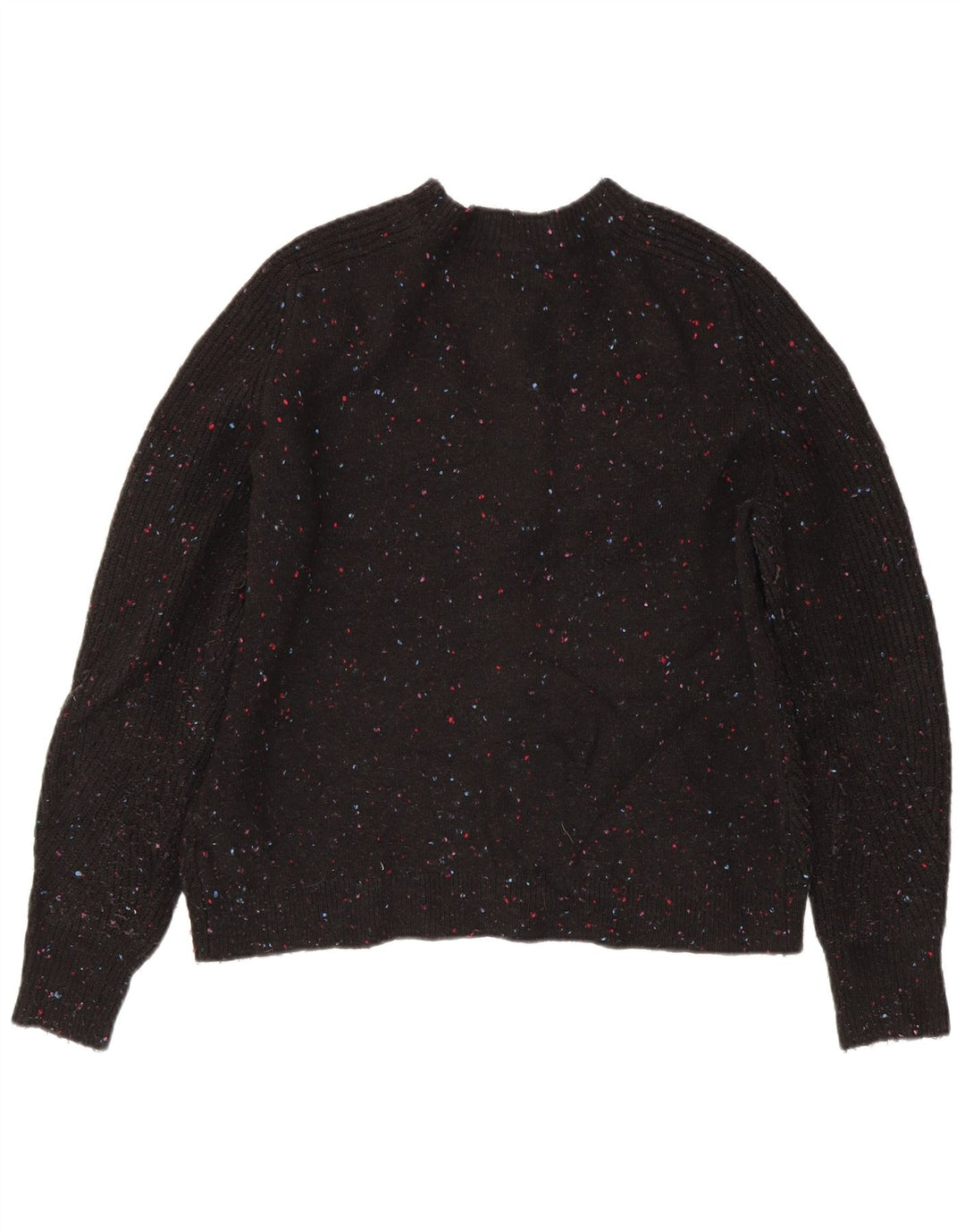 Marks & Spencer Damski sweter rozpinany UK 14 Średni czarny nakrapiany akryl