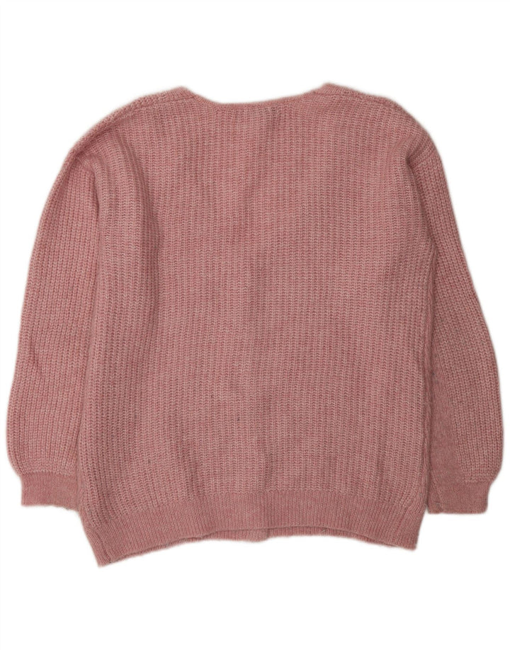Marks & Spencer Damski sweter oversize UK 10, mały, różowy, akrylowy