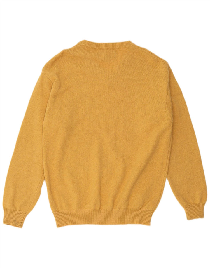 Marlboro Classics Męski sweter z dekoltem w kształcie litery V, duży, żółty, wełniany