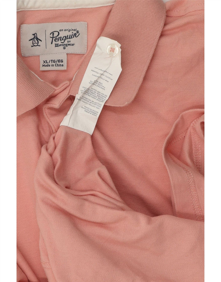 Męska koszulka polo Penguin XL, różowa, bawełniana
