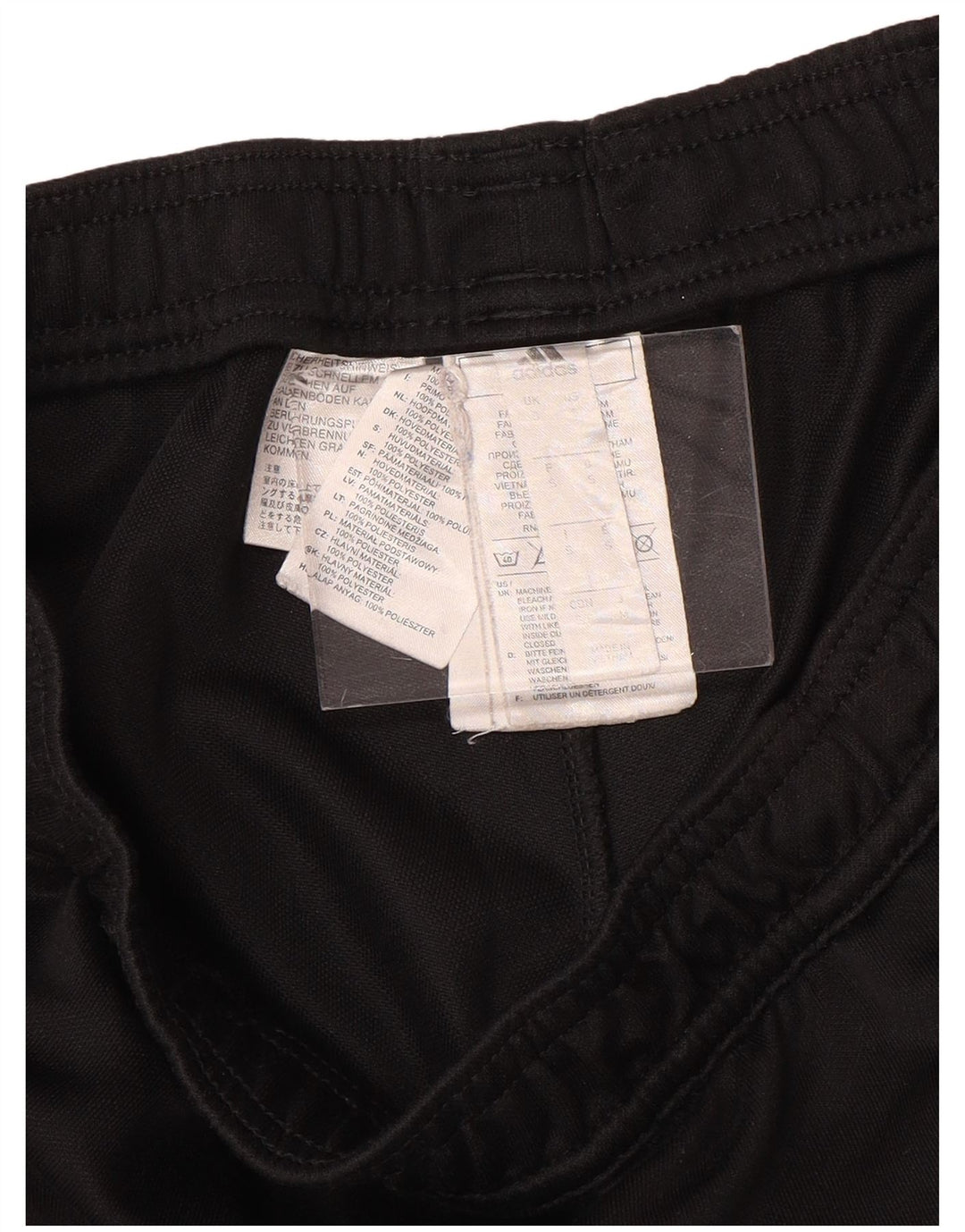 Męskie spodnie dresowe ADIDAS, małe, czarne, poliestrowe