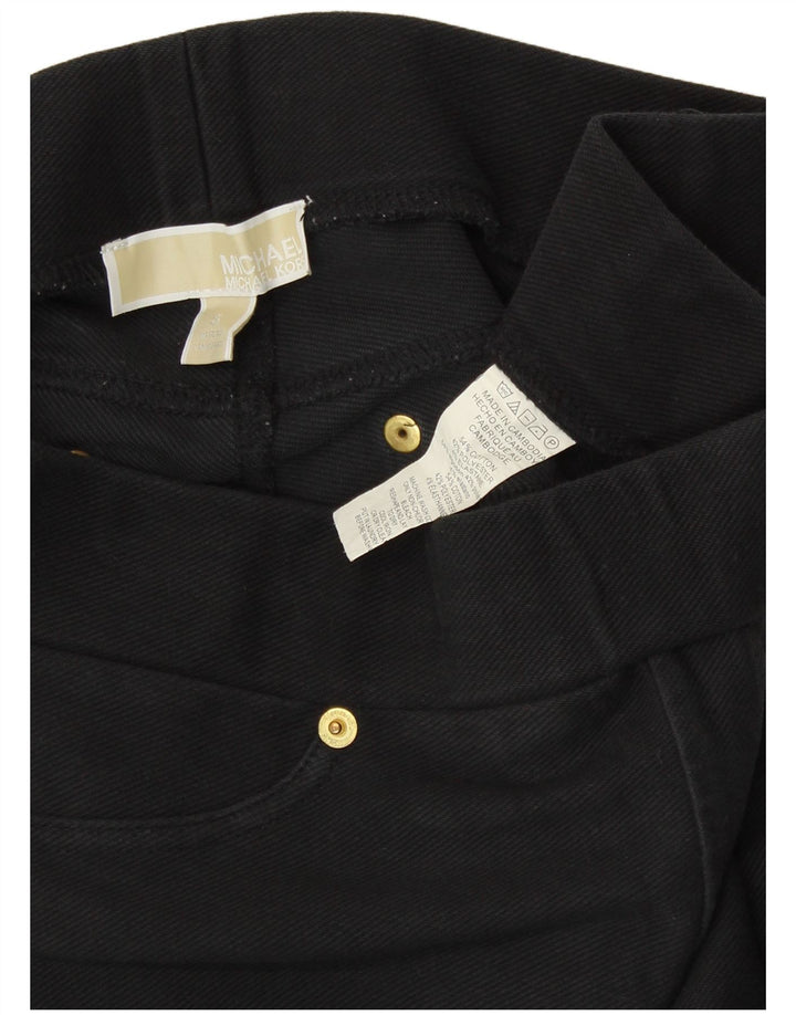 MICHAEL KORS Womens Crop Leggings UK 10 Small  Black Cotton