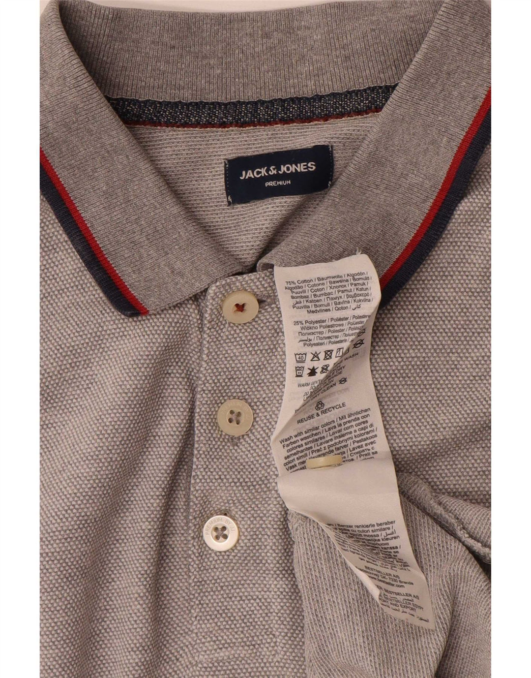 Męska koszulka polo Jack & Jones XL, szara bawełna