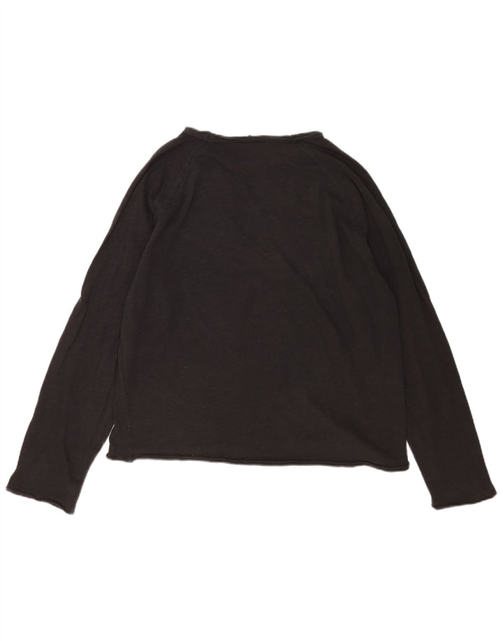 Damski top oversize Zara z długim rękawem, UK 14, średni czarny, bawełniany