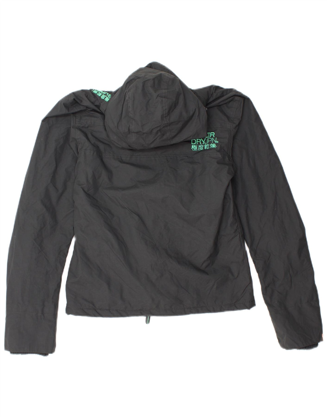 Damska wiatrówka z kapturem Superdry Graphic UK 10, mała, szara nylonowa