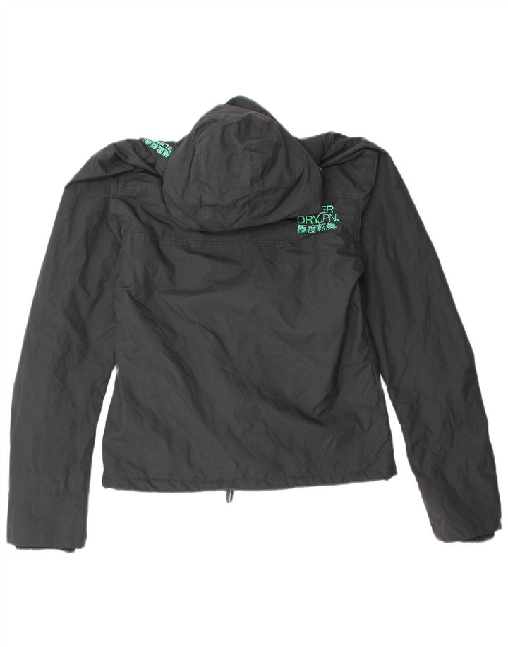 Damska wiatrówka z kapturem Superdry Graphic UK 10, mała, szara nylonowa