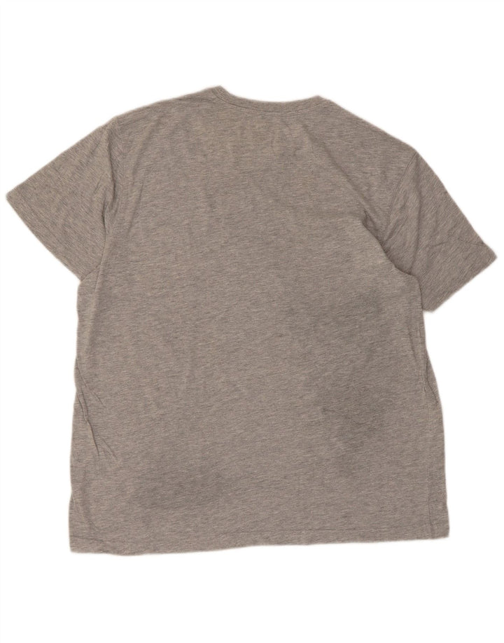 Męski T-shirt z grafiką Eddie Bauer, duży, szary, nakrapiany bawełniany