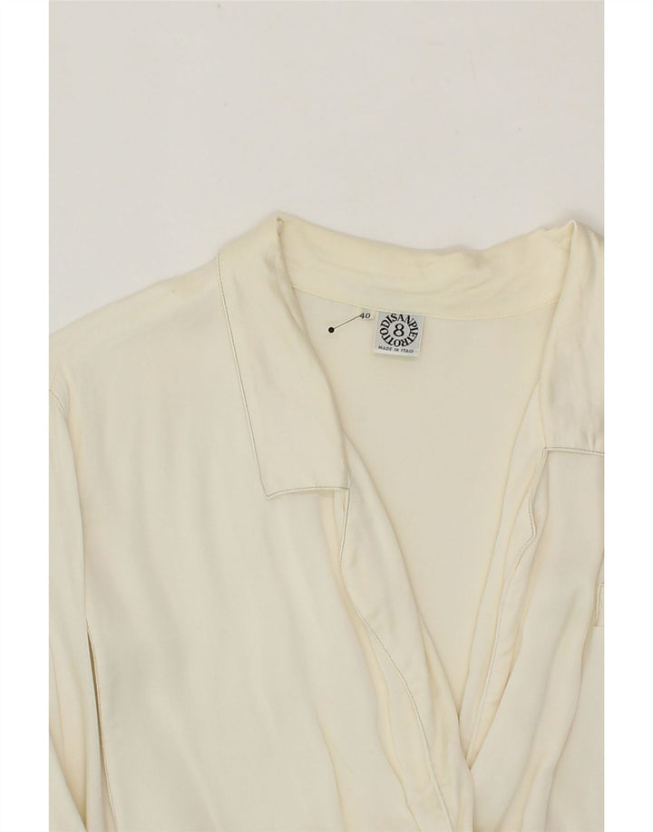 VINTAGE Womens Shirt Blouse IT 40 Small White Acetate Vintage Vintage and Second-Hand Vintage from Messina Hembry 
